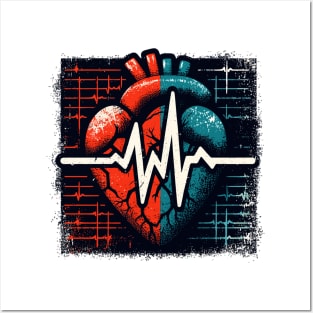 Heart Electrocardiogram Posters and Art